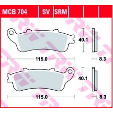 Тормозные колодки задние MCB704