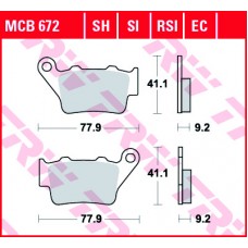 Тормозные колодки задние MCB672