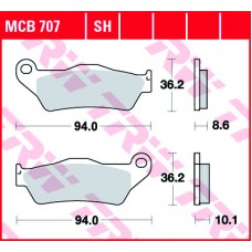 Тормозные колодки задние MCB707